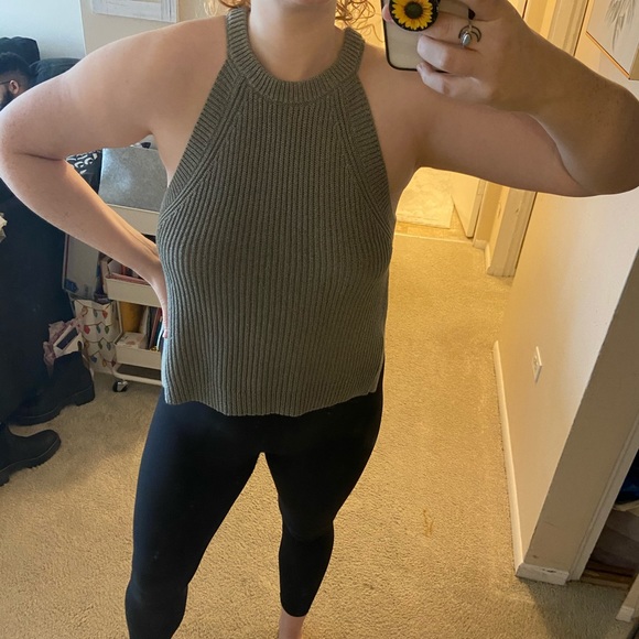 Green Knit Madewell Sweater Halter Tank - Picture 6 of 8